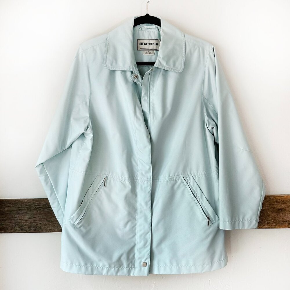Vintage Fitz-Wright Powder Blue‎ Coat Jacket Pristine! M Rain Light